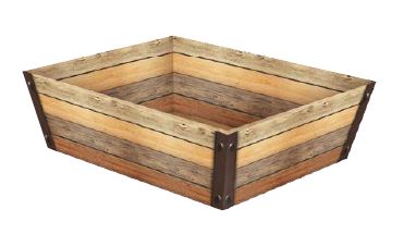 Rectangle Corrugated Market Tray - ROVERE OAK - 15.25 x 12 x 5 inch deep (25) LGE