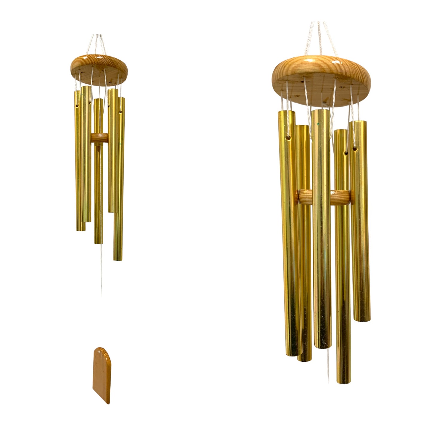 GOLD METAL AND WOOD - 20 INCH - LARGE WIND CHIME