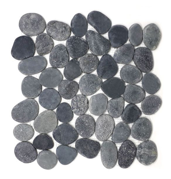 Natural Grey Black Pebble Interlocking Tiles - 30 x 30cm - 11 per case