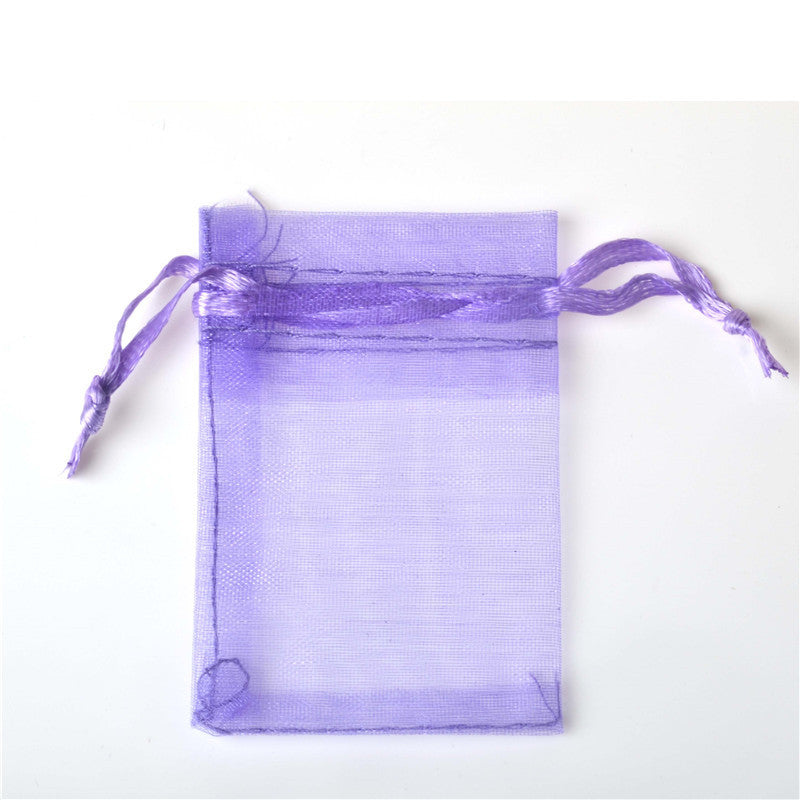 PK/100 Lavender 2.75 x 3.5 inch ORGANZA POUCH BAG - RECTANGLE with Draw String - 7x9cm - NEW222