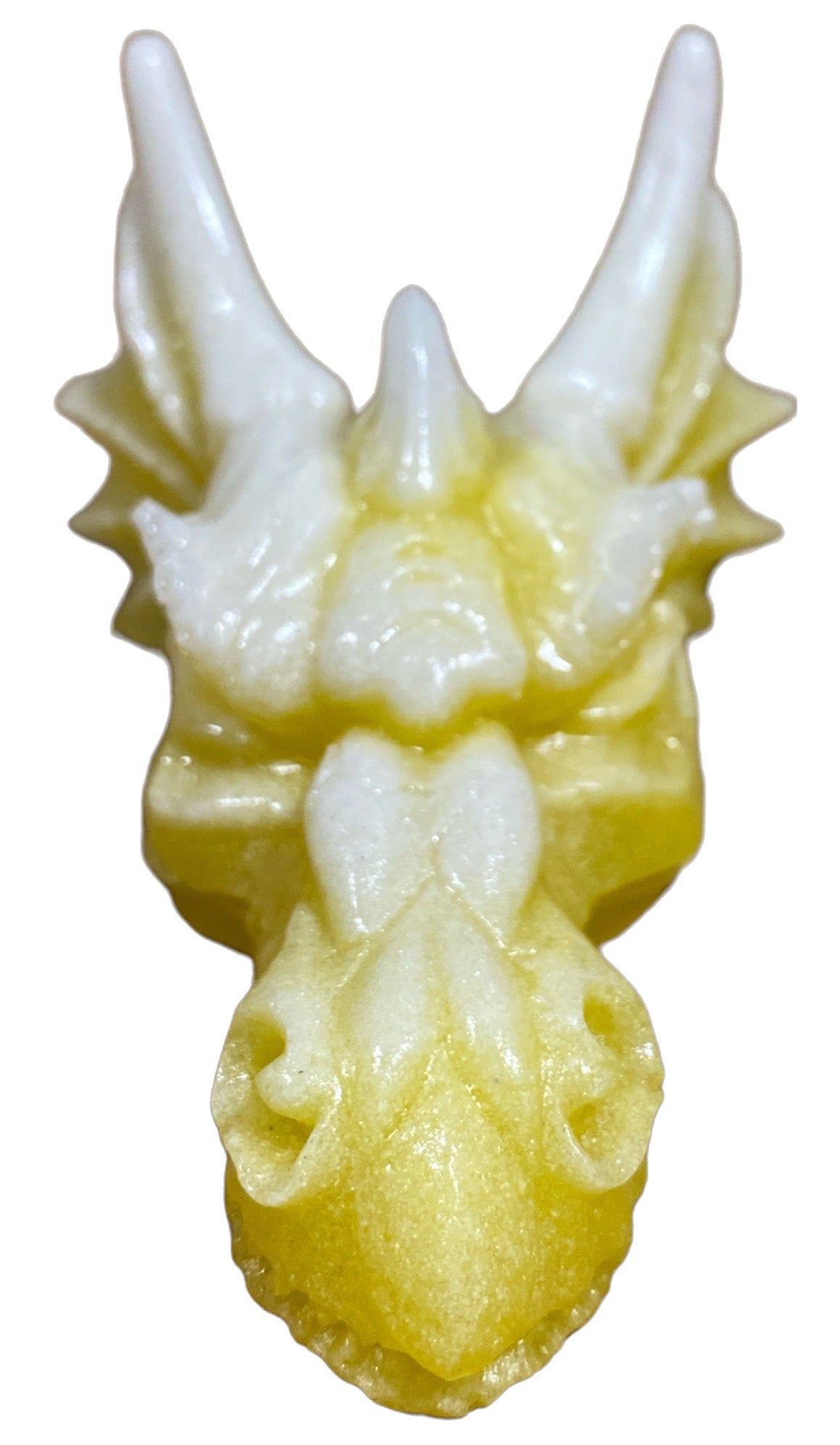 Dragon Head - Yellow Luminous Resin - 3.5 x 2.5 inches - China - NEW1022