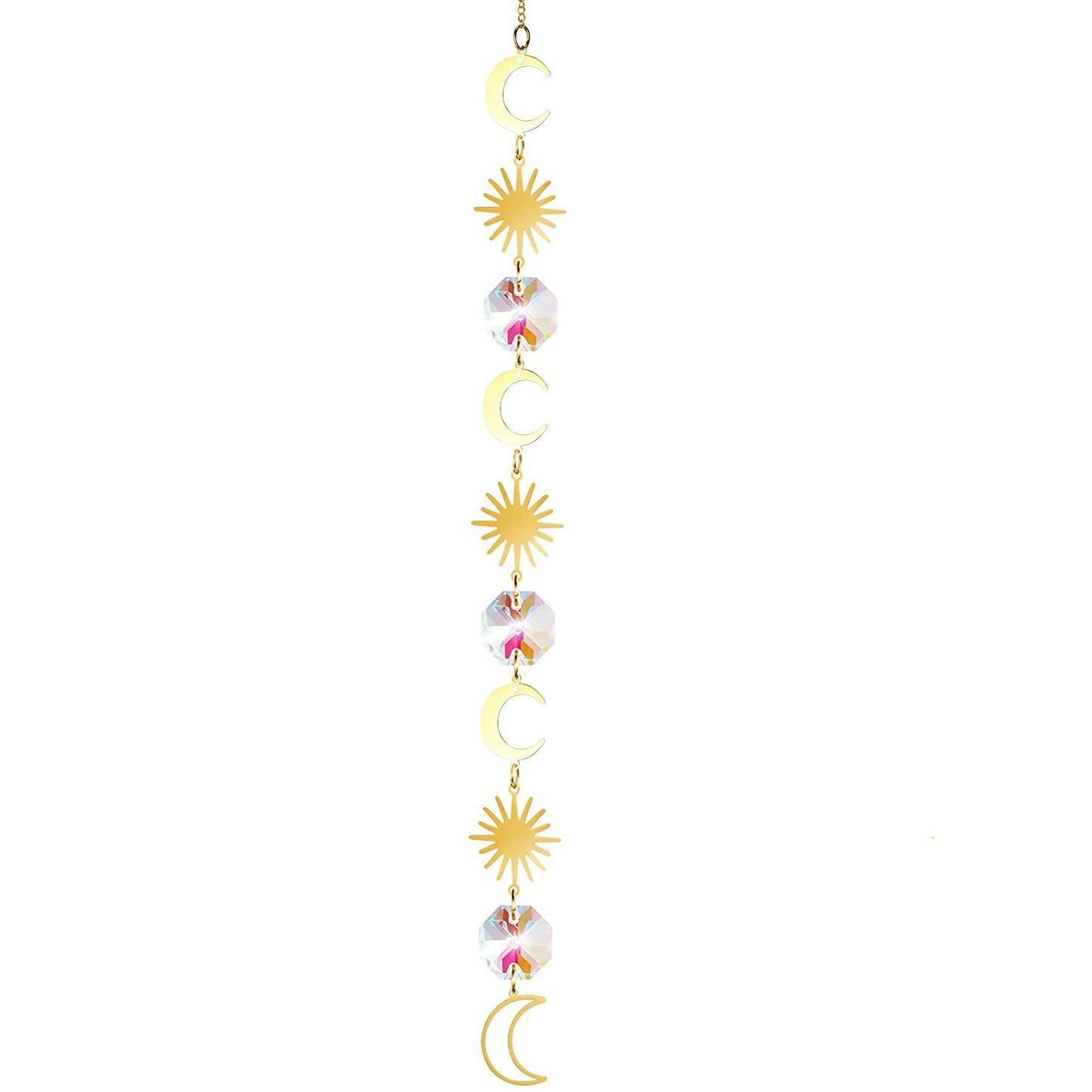 K9 Aura Crystal Hanger Suns Moons Stars Brass Color Twinkle Hanger - Long inch - China - NEW911