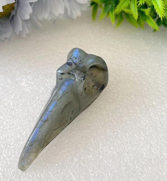 Raven SKULL - Labradorite - Small 55mm - China - NEW822