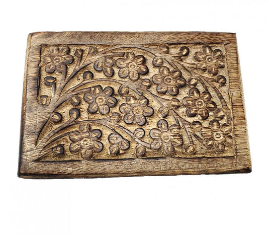 Wooden Carved Boxes - Floral Design 4 x 6 inch - NEW421