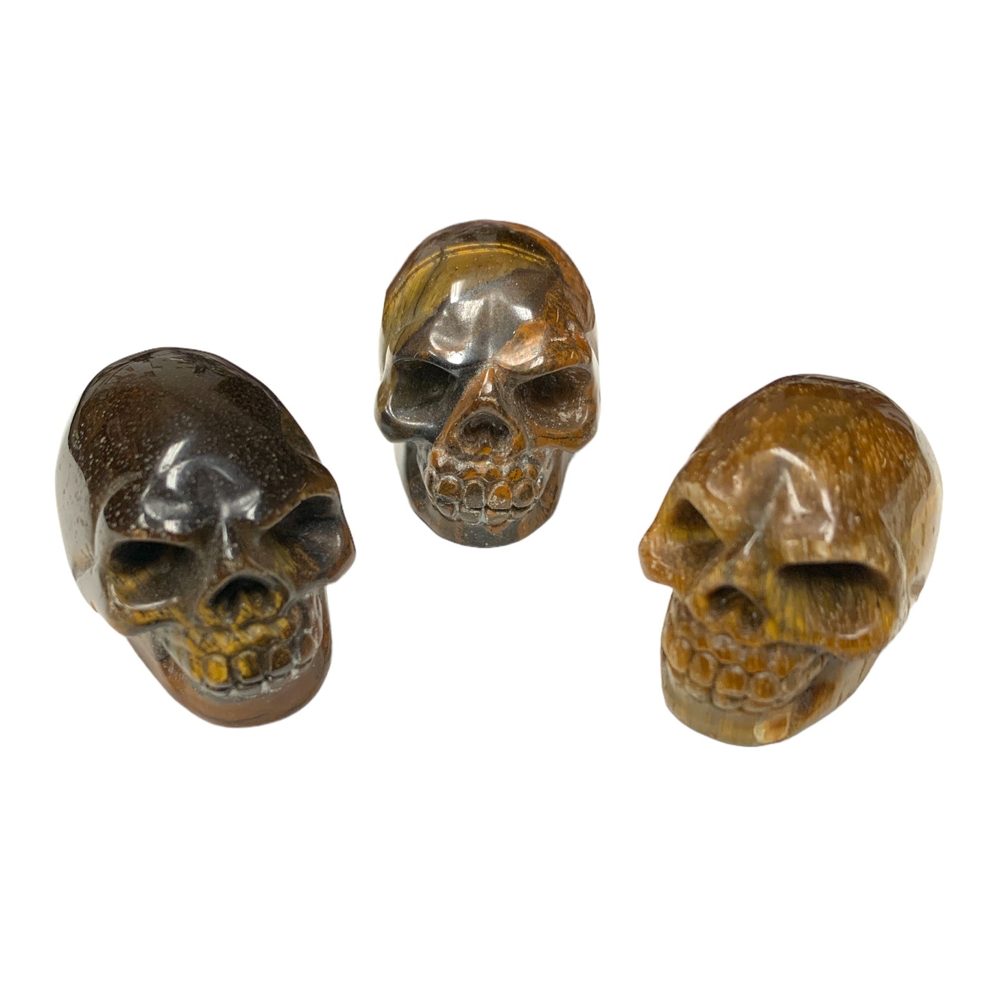 Skull - TIGERS EYE - Extra Small 30Hx40Lx28mm wide - China - NEW722