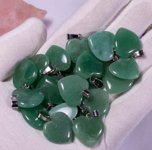 Green Aventurine Heart Pendant - 15mm - 2g - China - NEW123