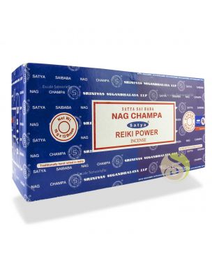 Satya Combo Series - Reiki Power & Nag Champa Incense - Box of 12 Packs Each pack contains 8gms of each scent - 16g NEW421