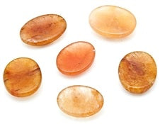 Golden Quartz Worry Stones - 35-38mm Long - Pack of 6 - India