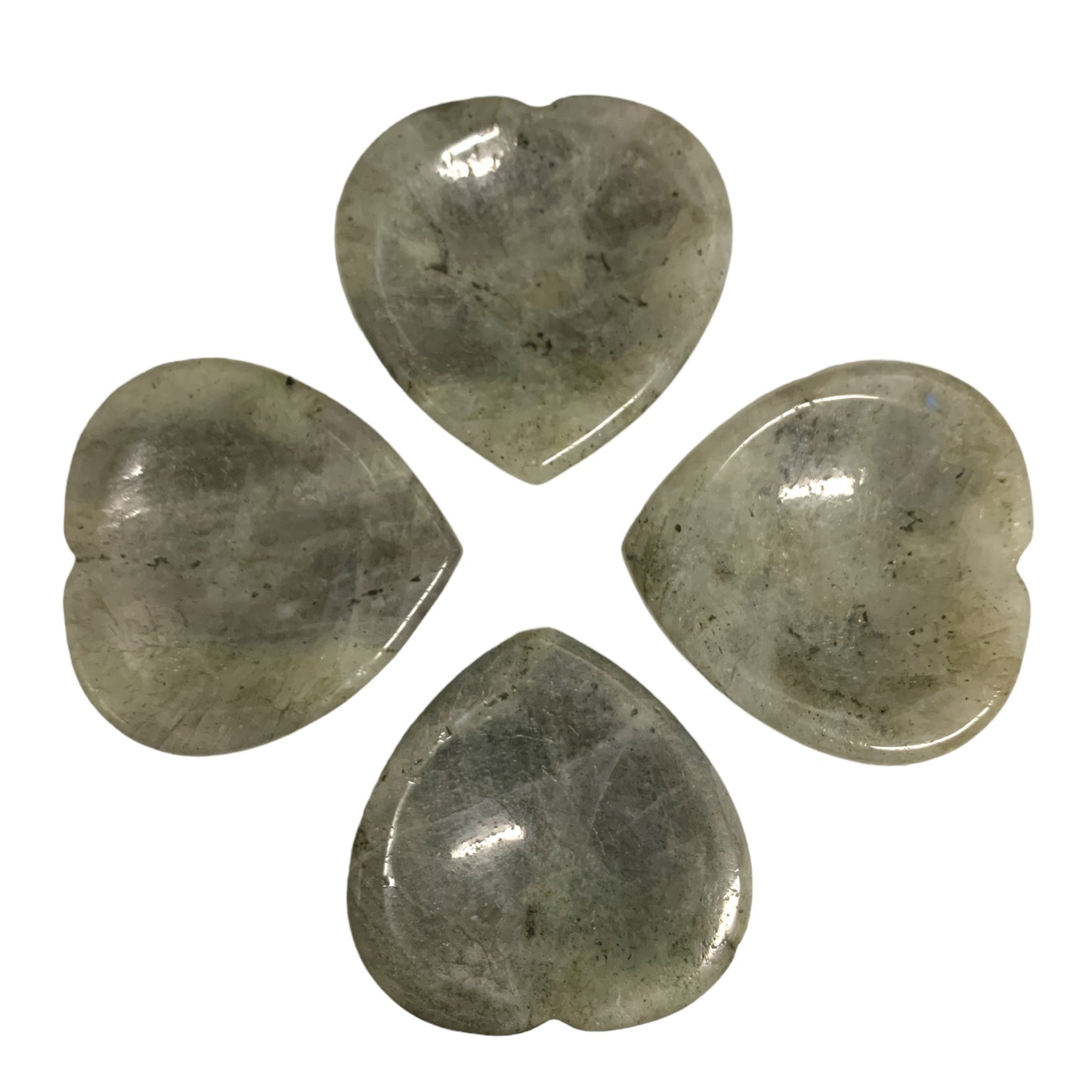 Labradorite Heart Worry Stones - 40mm - China - NEW722
