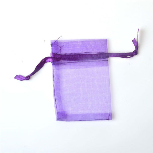 PK/100 Deep Purple 5 x 7 inch - ORGANZA POUCH BAG - RECTANGLE with Draw String