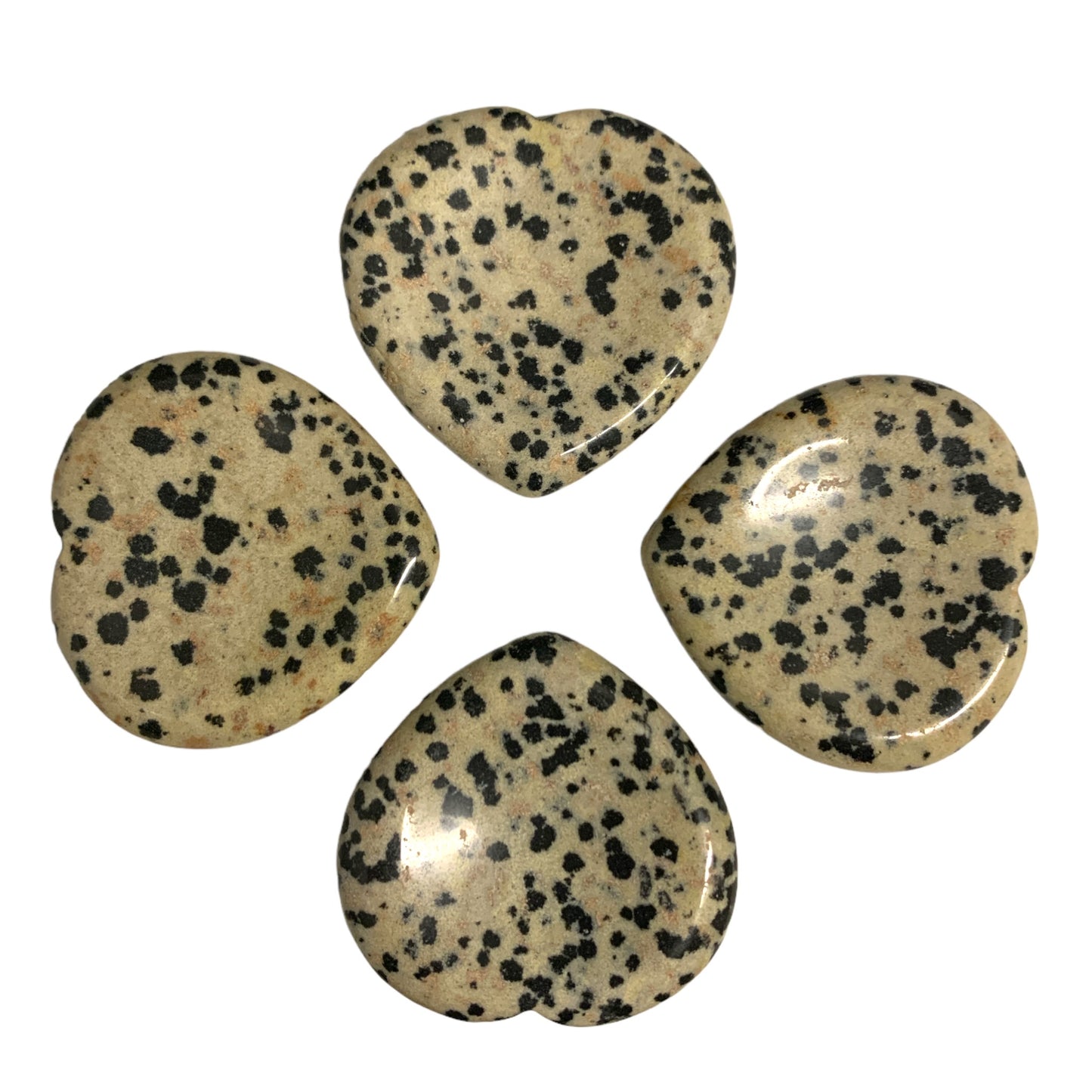 Dalmatian Jasper Heart Worry Stones - 40mm - China - NEW722