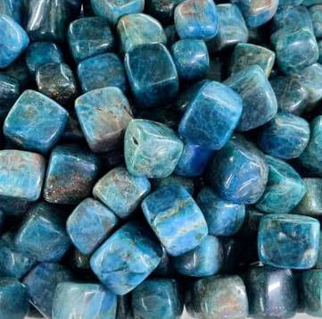 Apatite Blue Tumbled Squared Stones - Large 30 - 40 mm - Large - 500 grams - China - NEW423