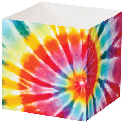 Tie-Dye Square Party Favor Gift Box - 3 3/4 x 3 3/4 x 3 3/4 inches deep (order in 6's)