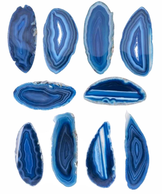 Agate Slices Blue - Grade A Size #2 - 3.15 x 2 inch - 8 to 11cm x 5 to 7cm - NEW122