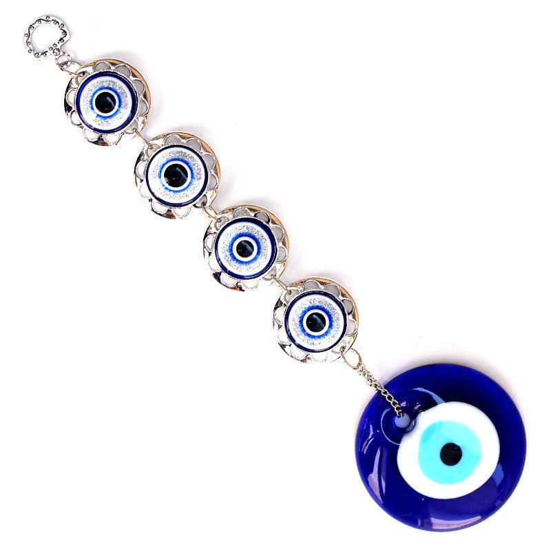 Evil Eye Hanger with 5 Round Blown Glass Eyes - Long - 12 inch 30cm - China - NEW123