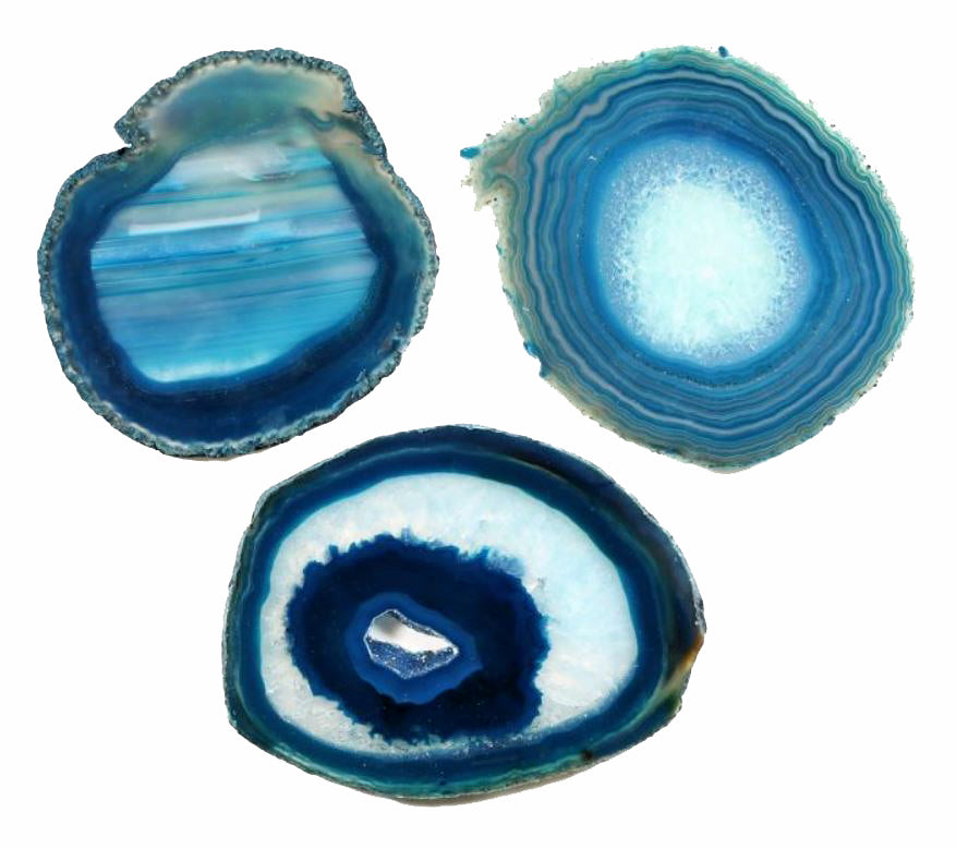 Agate Slices Teal - Grade A Size #3 - 3.5 x 2.75 inch - 9 to 12cm x 7 to 9cm - NEW1121