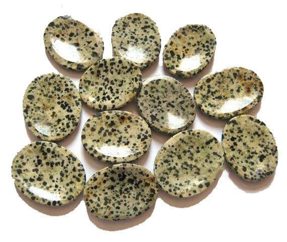 Dalmatian Jasper Worry Stones - 30-40mm Long 15 grams - India - NEW1021