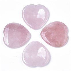 Rose Quartz Heart Worry Stones - 40mm - China - NEW722
