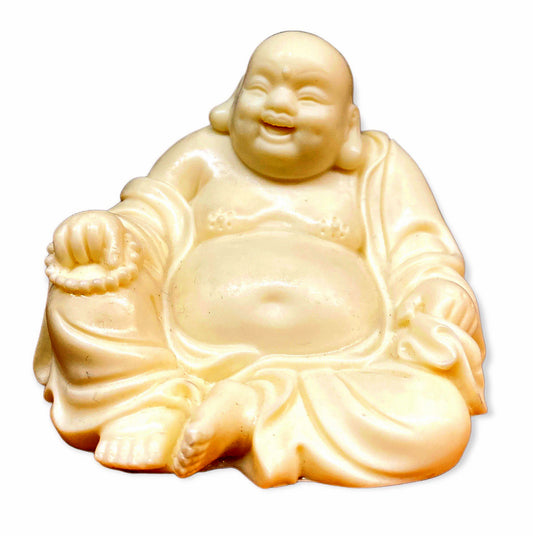 Sitting Fat Buddha Carved of Ivory Nut - 4 inch - 10cm - China - NEW1022