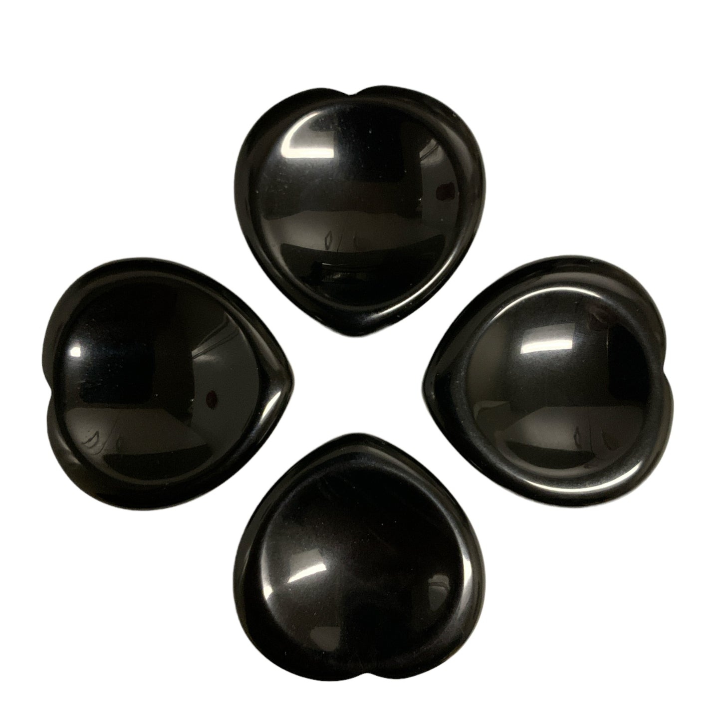 Black Agate STONE Heart Worry Stones - 40mm - China - NEW722