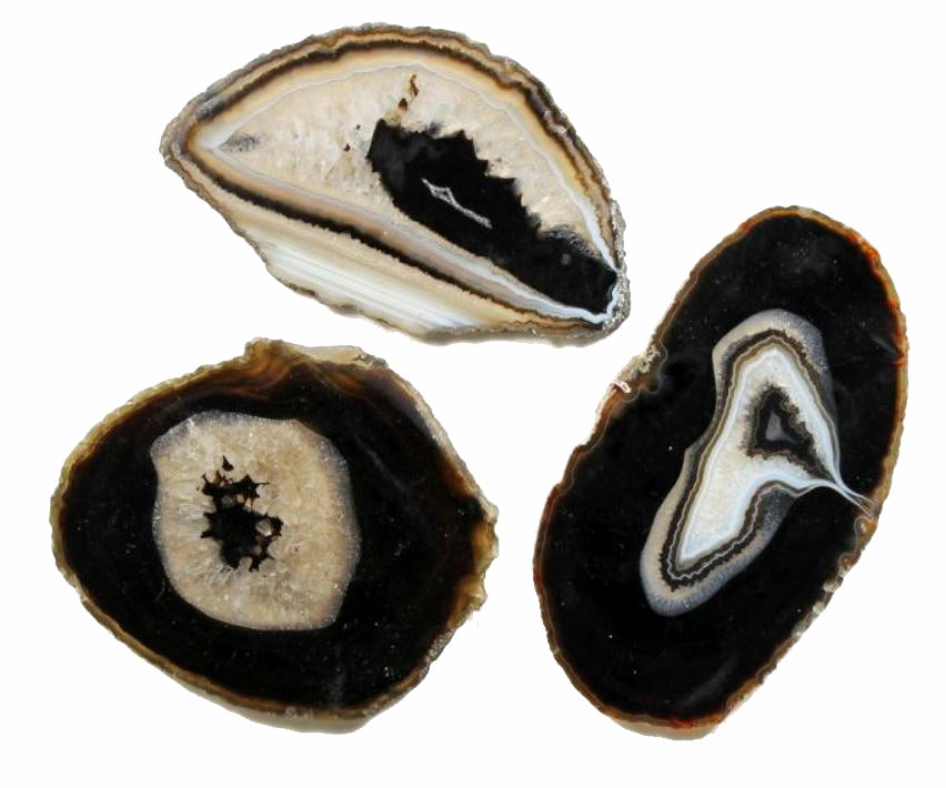 Agate Slices Black - Grade A Size #4 - 4.3 x 3.15 inch - 11 to 14cm x 8 to 10cm - NEW122