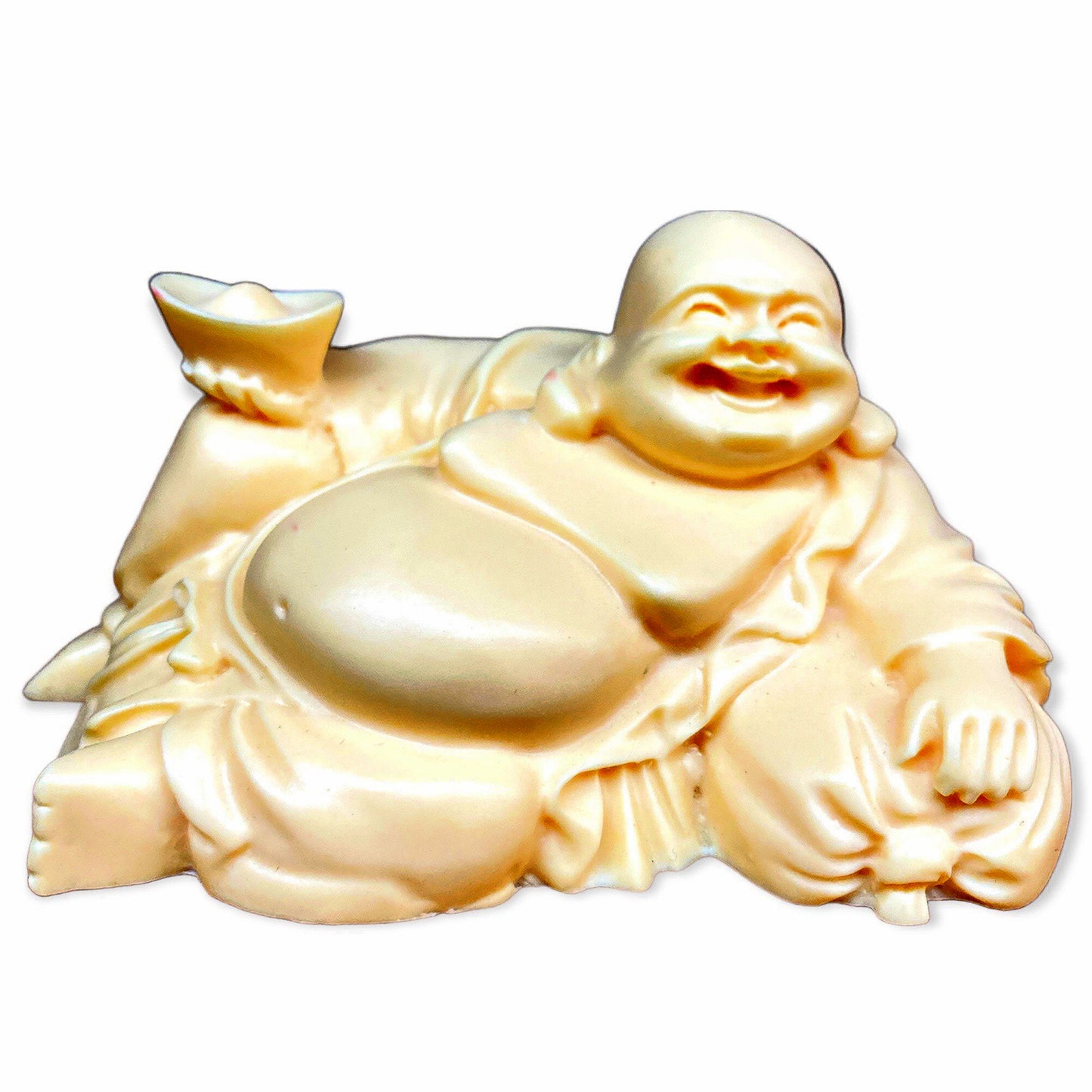 Laying Fat Buddha Carved of Ivory Nut - 4.5 inch - 11.5cm - China - NEW1022