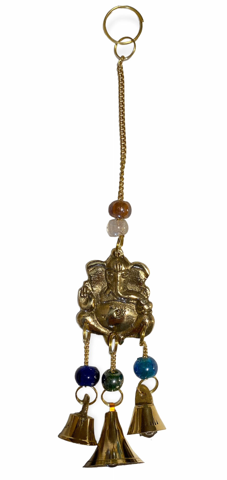 Ganesh  Design Brass WIND CHIME - 9 inch - India - NEW922