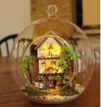 Blown Glass Flat Bottom Bottle Terrarium 12 cm / 4 inch