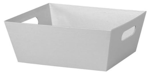 Silver Metallic Market Tray - Large - 12 x 9 1/2 x 4 1/2 inch - Fits a 20x30 bag