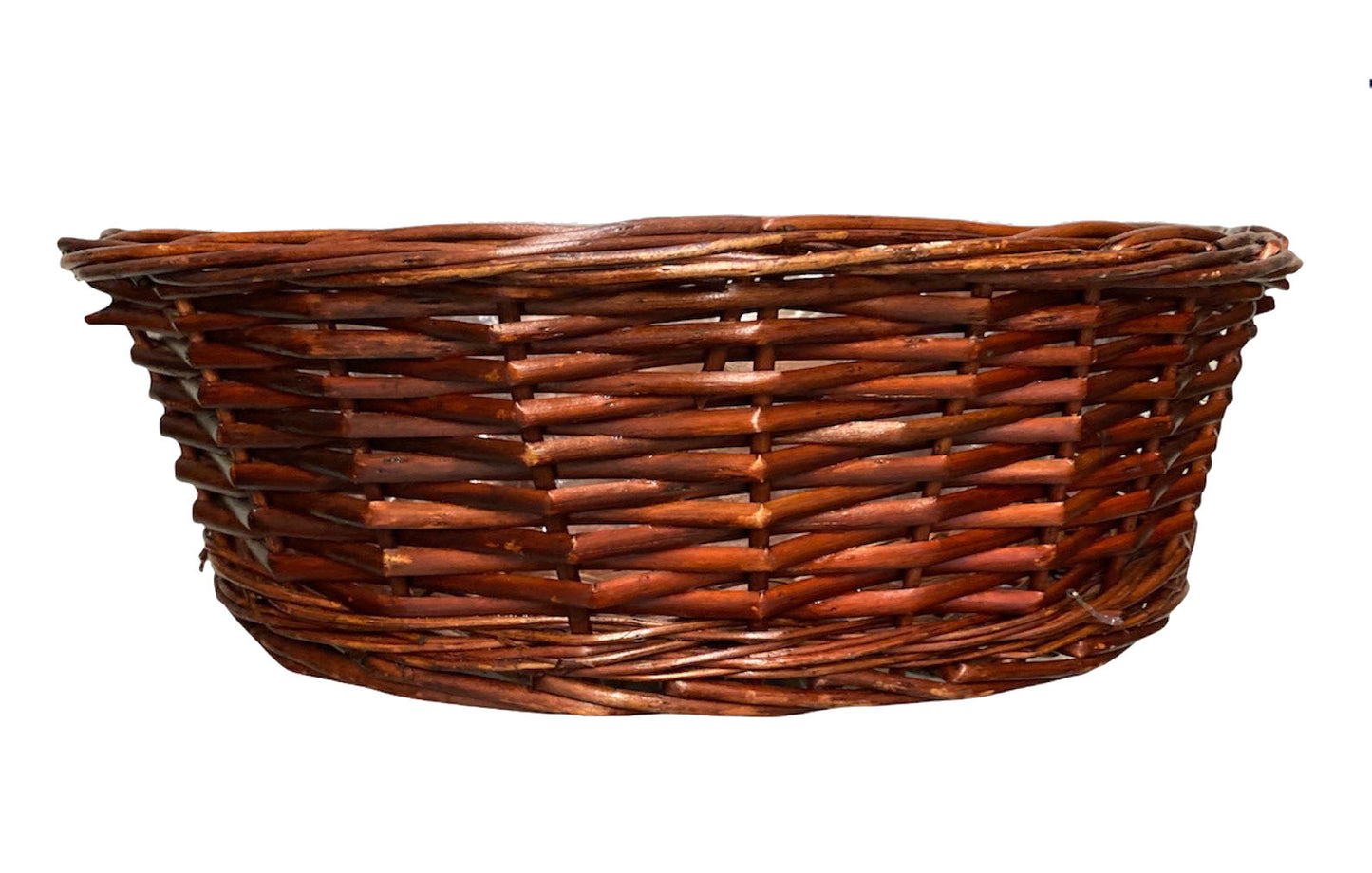 WILLOW OVAL TRAY - STAINED BROWN 16 x 5 inch deep - with Hard Liner - Fits a 26x40 Basket bag