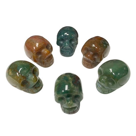 Skull Mini - Moss Agate - 30-35mm Grams - China - NEW722