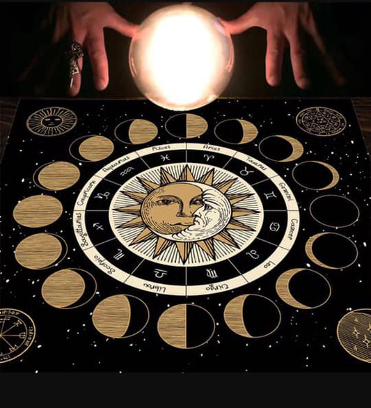 Sun & Moons Tarot Square Table Cloth - 18 inch - 50cm - China - NEW1122