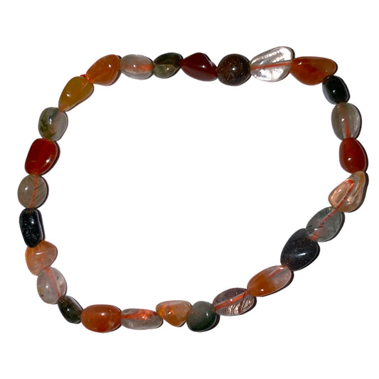 Fire Quartz Rutile Tumbled 6-10mm Bead Bracelet - 6.5 inch - China - NEW423