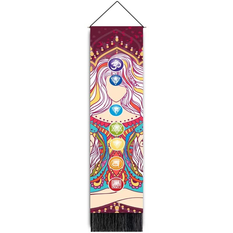 Chakra Tapestry Wall Hanger - 12.5 wide x 51 inch long - 32.5×130cm - China - NEW922