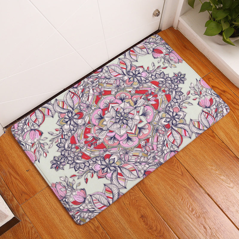 Mandala - Pink on Cream - Polyester Floor Mat - Rectangle - Size 40x60cm - NEW521