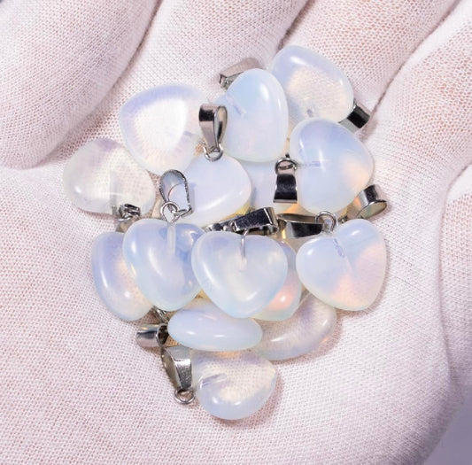 Opalite Heart Pendant - 15mm - 2g - China - NEW123