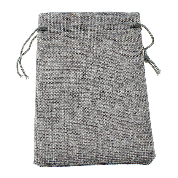 Grey - COTTON #5 BAGS 3.15 x 3.94 inch - 8x10cm - with Draw String - EACH