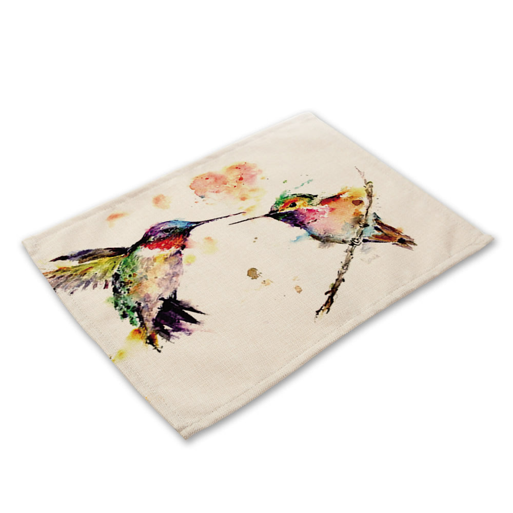 Cotton Place Mat - Humming Birds - Rectangle - Size 42x32cm - NEW322