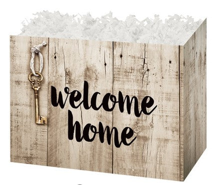 Rustic Welcome Home Basket Box - Large - 10 1/4 x 6 x 7 1/2 inches deep (order in 6's) - NEW322