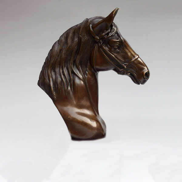 Sculpture Home Decor - Brass Horses Head Antiqued - 165x70x195mm - NEW521