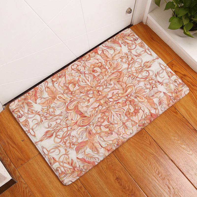 Mandala - Peach on Cream - Polyester Floor Mat - Rectangle - Size 40x60cm - NEW521
