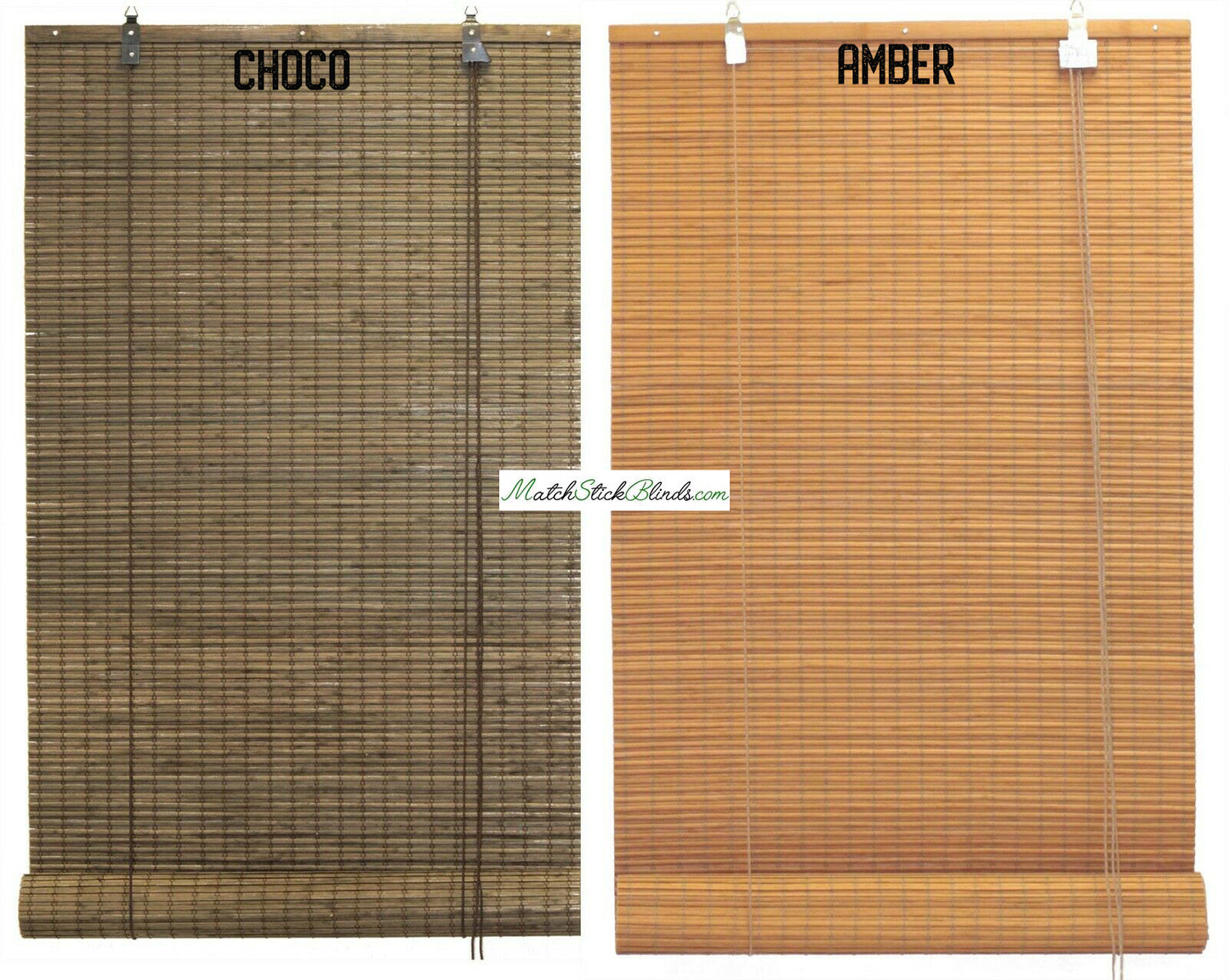 Choco Dark Brown Slat Bamboo Blinds (BL100 Series)